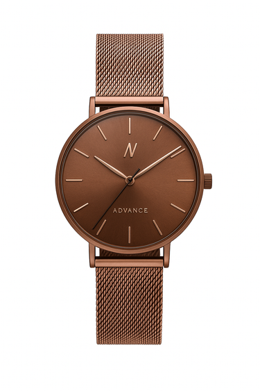 Advance Cocoa 36MM Unisex Watch In Brown/ Rose Gold